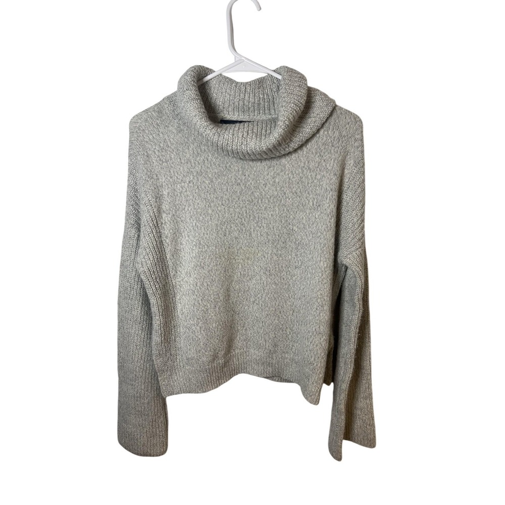 Calvin Klein Jeans Sweater Womens‎ Medium Gray Cowl Neck Wool Blend Pullover